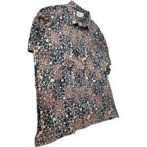 Vintage Tori Richard Mens Hawaiian Shirt Abstract XL 70s‎ Polyester Disco 0071
